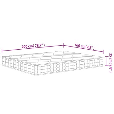 vidaXL Στρώμα με Pocket Springs Μεσαία Σκληρότητα 160x200cm 1 τεμ. - Διπλό