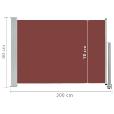 vidaXL Σκίαστρο Πλαϊνό Συρόμενο Βεράντας Καφέ 80 x 300 εκ.