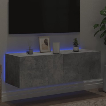 vidaXL Έπιπλο Τηλεόρασης με LED Γκρι Σκυροδέματος 100x35x31cm