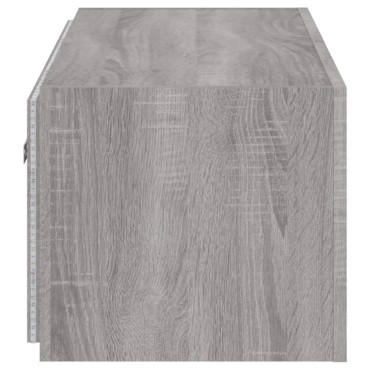 vidaXL Έπιπλο Τοίχου Τηλεόρασης με LED Γκρι Sonoma 100x35x31cm