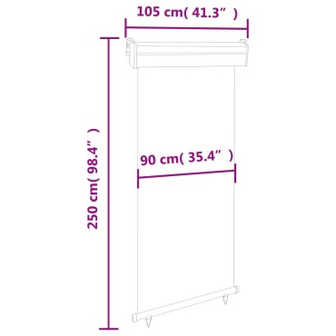 vidaXL Σκίαστρο Βεράντας Πλαϊνό Κρεμ 105 x 250 εκ.