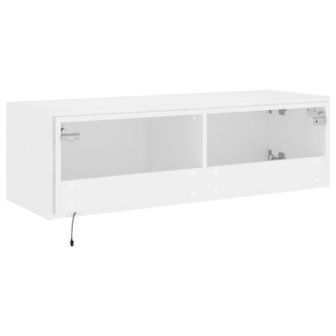vidaXL Έπιπλο Τοίχου Τηλεόρασης με LED Λευκό 100x35x31cm