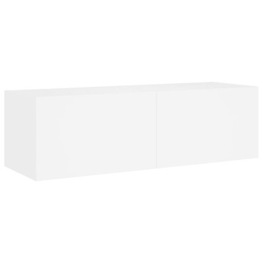 vidaXL Έπιπλο Τοίχου Τηλεόρασης με LED Λευκό 100x35x31cm