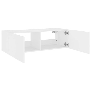 vidaXL Έπιπλο Τοίχου Τηλεόρασης με LED Λευκό 100x35x31cm