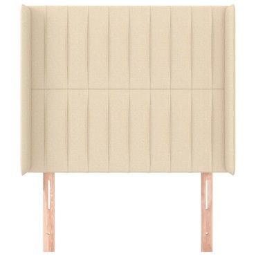 vidaXL Κεφαλάρι με Πτερύγια Κρεμ 93x16x118/128cm Υφασμάτινο 1 τεμ.