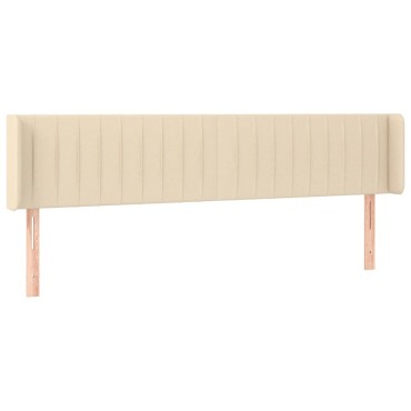 vidaXL Κεφαλάρι Κρεβατιού LED Κρεμ 183x16x78/88cm Υφασμάτινο 1 τεμ.
