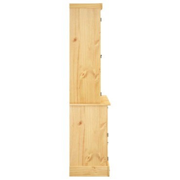 vidaXL Βιτρίνα Corona Καφέ 112x43x196cm Μασίφ Ξύλο Μεξικάνικου Πεύκου 1 τεμ.