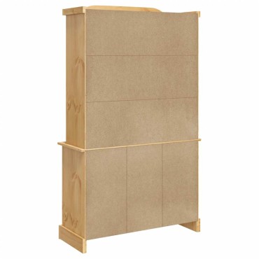 vidaXL Βιτρίνα Corona Καφέ 112x43x196cm Μασίφ Ξύλο Μεξικάνικου Πεύκου 1 τεμ.
