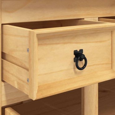 vidaXL Βιτρίνα Corona Καφέ 112x43x196cm Μασίφ Ξύλο Μεξικάνικου Πεύκου 1 τεμ.