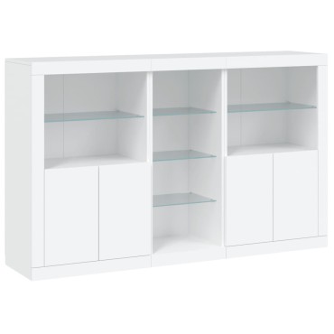 vidaXL Μπουφές με Φώτα LED Λευκός 162x37x100cm 1 τεμ.