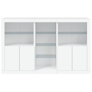 vidaXL Μπουφές με Φώτα LED Λευκός 162x37x100cm 1 τεμ.