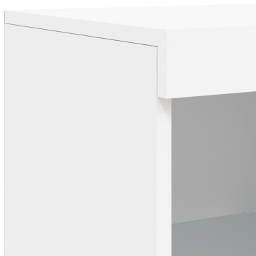 vidaXL Μπουφέδες με Φώτα LED 3 τεμ. Λευκοί από Επεξεργασμένο Ξύλο 123x37x100cm