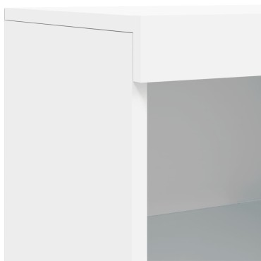 vidaXL Μπουφέδες με Φώτα LED 3 τεμ. Λευκοί από Επεξεργασμένο Ξύλο 123x37x100cm