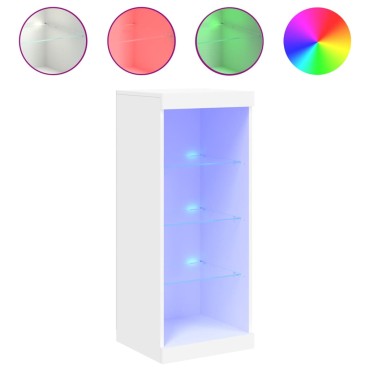 vidaXL Μπουφές με Φώτα LED Λευκός 41x37x100cm 1 τεμ.
