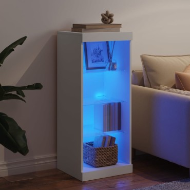 vidaXL Μπουφές με Φώτα LED Λευκός 41x37x100cm 1 τεμ.