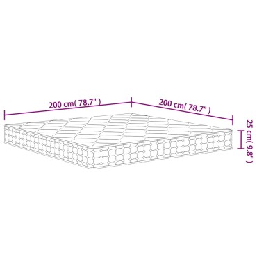 vidaXL Στρώμα με Pocket Springs Μεσαία Σκληρότητα 200x200cm 1 τεμ. - Διπλό