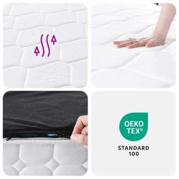 vidaXL Στρώμα με Pocket Springs Μεσαία Σκληρότητα 200x200cm 1 τεμ. - Διπλό