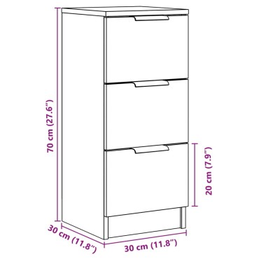vidaXL Sideboards 2 τεμ. Artisan Oak 30x30x70cm Κατασκευασμένο ξύλο