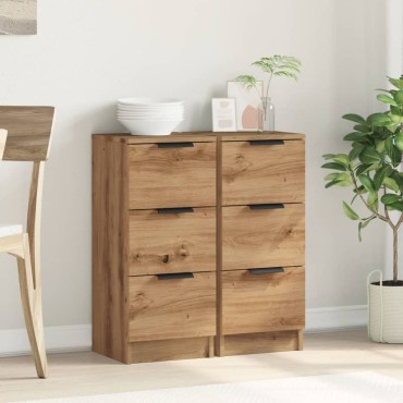 vidaXL Sideboards 2 τεμ. Artisan Oak 30x30x70cm Κατασκευασμένο ξύλο