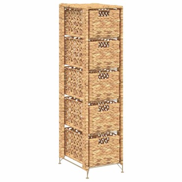 vidaXL Συρταριέρα με 5 Καλάθια 25,5x37x100cm από Υάκινθο του Νερού 1 τεμ.