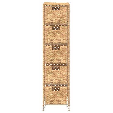 vidaXL Συρταριέρα με 5 Καλάθια 25,5x37x100cm από Υάκινθο του Νερού 1 τεμ.