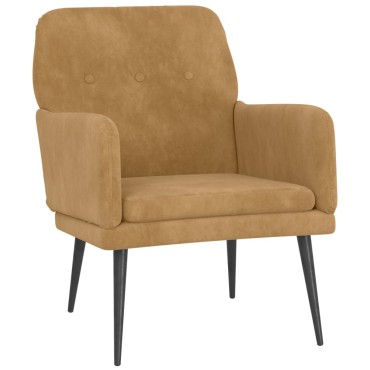 vidaXL Πολυθρόνα Καφέ 62x79x 79cm Βελούδινη 1 τεμ.