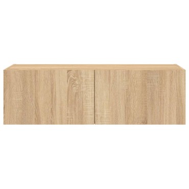 vidaXL Έπιπλο Τοίχου Τηλεόρασης με LED Sonoma Δρυς 100x35x31cm