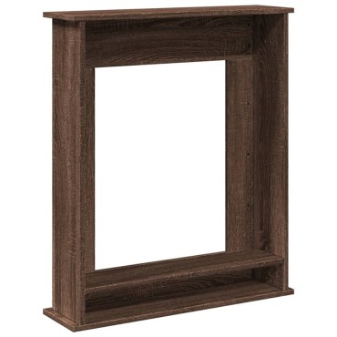 vidaXL Πλαίσιο Τζακιού Καφέ Δρυς 75x20x87,5 εκ. από Επεξ. Ξύλο