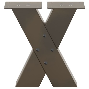 vidaXL Πόδια τραπεζιού σαλονιού σε σχήμα Χ 2 τεμ. Φυσικό ατσάλι 40x(30-31) cm