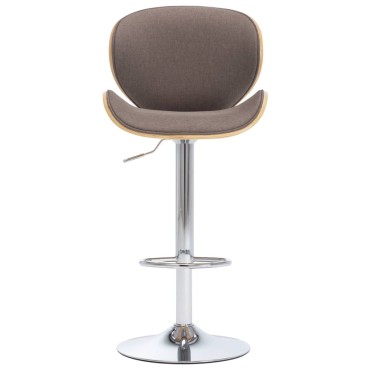 vidaXL Σκαμπό Μπαρ Χρώμα Taupe Υφασμάτινο 50x51x(95-116)cm 1 τεμ.