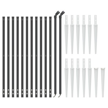 vidaXL Συρματόπλεγμα Περίφραξης Ανθρακί 1,1x25 μ. με Καρφωτές Βάσεις