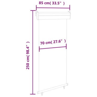 vidaXL Σκίαστρο Βεράντας Πλαϊνό Κρεμ 85 x 250 εκ.