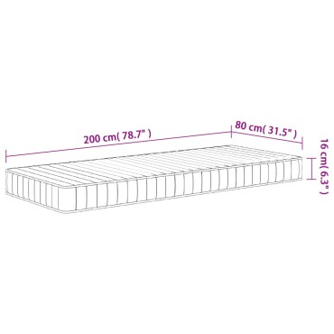 vidaXL Στρώμα Αφρού Medium Soft 80x200cm 1 τεμ. - Μονό
