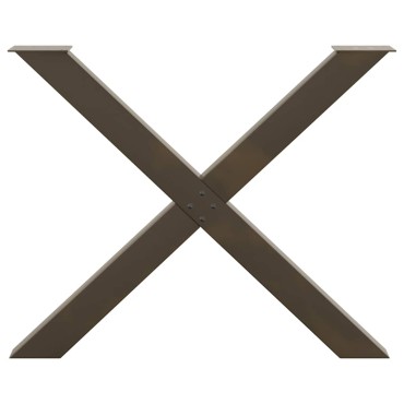 vidaXL Πόδια τραπεζαρίας σε σχήμα Χ 2 τεμ. Φυσικό ατσάλι 90x(72-73)cm