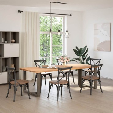 vidaXL Πόδια τραπεζαρίας σε σχήμα T 2 τεμ. 90x35x(72-73)cm Ατσάλι