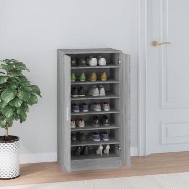 vidaXL Παπουτσοθήκη Γκρι Sonoma 55x35x108cm από Επεξεργασμένο Ξύλο