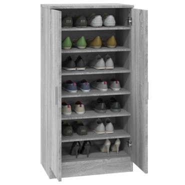 vidaXL Παπουτσοθήκη Γκρι Sonoma 55x35x108cm από Επεξεργασμένο Ξύλο