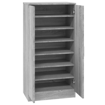 vidaXL Παπουτσοθήκη Γκρι Sonoma 55x35x108cm από Επεξεργασμένο Ξύλο
