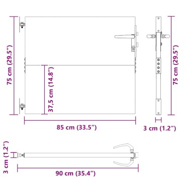 vidaXL Πόρτα Κήπου από Ατσάλι Corten 85x75 εκ.