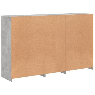 vidaXL Μπουφές με Φώτα LED Γκρι Σκυροδέματος 162x37x100cm 1 τεμ.