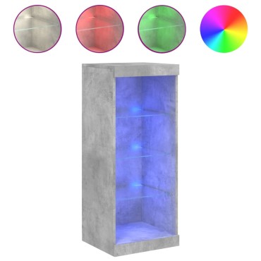 vidaXL Μπουφές με Φώτα LED Γκρι Σκυροδέματος 41x37x100cm 1 τεμ.