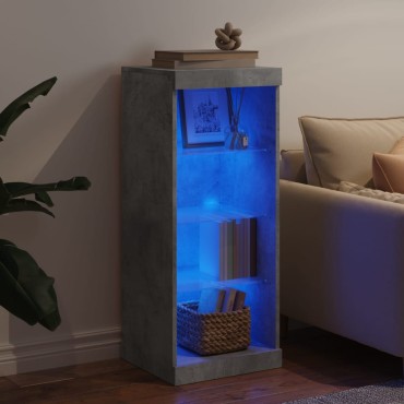 vidaXL Μπουφές με Φώτα LED Γκρι Σκυροδέματος 41x37x100cm 1 τεμ.