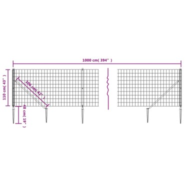 vidaXL Συρματόπλεγμα Περίφραξης Πράσινο 1,1x10 μ. με Καρφωτές Βάσεις