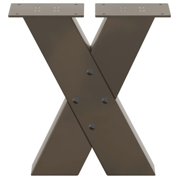 vidaXL Πόδια τραπεζιού σαλονιού σε σχήμα Χ 2 τεμ. Φυσικό ατσάλι 30x(30-31) cm