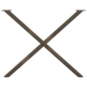 vidaXL Πόδια τραπεζαρίας σε σχήμα Χ 2 τεμ. Φυσικό ατσάλι 90x(72-73)cm
