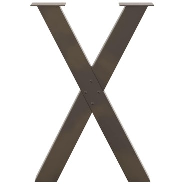 vidaXL Πόδια τραπεζαρίας σε σχήμα Χ 2 τεμ. Φυσικό ατσάλι 50x(72-73)cm