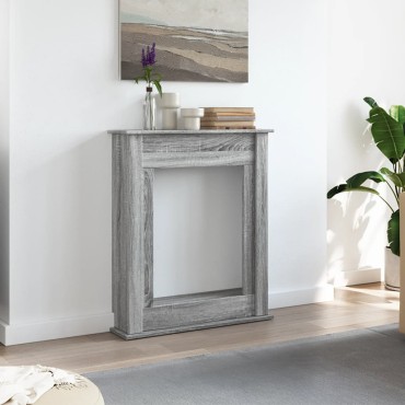 vidaXL Πλαίσιο Τζακιού Γκρι Sonoma 75x20x87,5 εκ. από Επεξ. Ξύλο