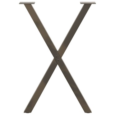 vidaXL Πόδια Τραπεζαρίας σε Σχήμα Χ, 2 τεμ. από Φυσικό Ατσάλι 60x(72-73)cm Ατσάλι