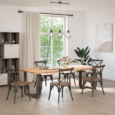 vidaXL Πόδια τραπεζαρίας σε σχήμα T 2 τεμ. 80x35x(72-73)cm Ατσάλι