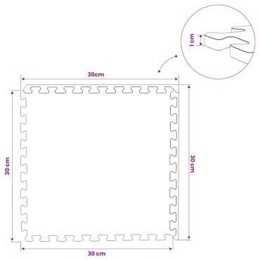 vidaXL Δάπεδα Προστασίας 54 τεμ. Μαύρα 4,86 μ² από Αφρώδες Υλικό EVA